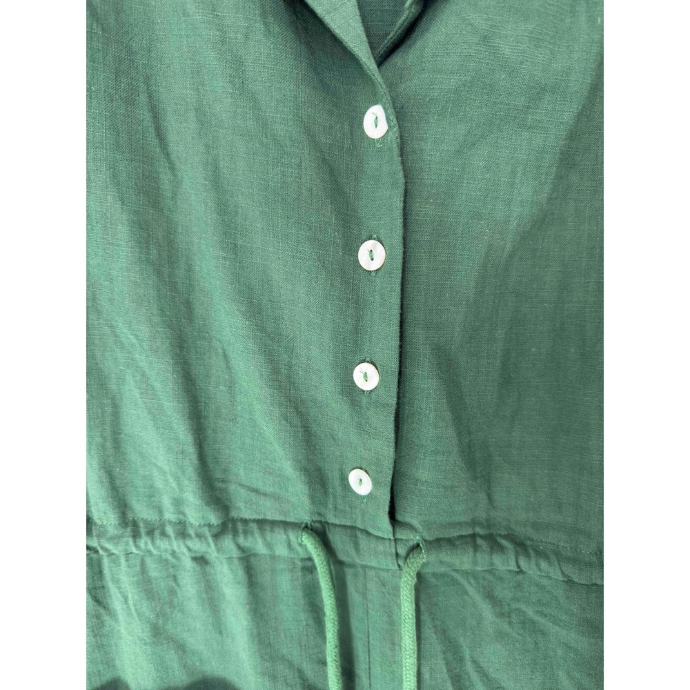 Baltic Borm Hemming Jumpsuit Greem Short Sleeve Button Up Lightweight Medium - Picture 9 of 16